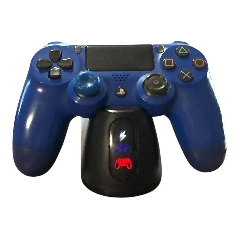Sony PS4 DualShock 4 Wireless Controller Blue CUH-ZCT2U + Dual Charging Dock